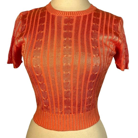 One on One Croped knit Top size small orange - Picture 11 of 13